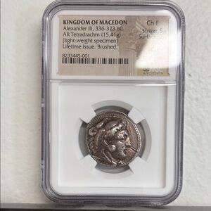 Alexander “The Great” Lifetime Tetradrachm 327-323 BCE.